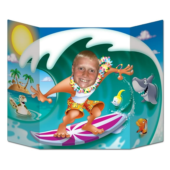 Party Central Pack of 6 Blue and White Luau Surfer Dude Photo Prop Decors 37"