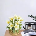thumbnail image 3 of Artificial Potted Flowers with Woven Basket, Fake Floral Decor for Home, Patio & Tabletop, 3 of 9