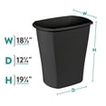 thumbnail image 3 of (3 pack) Sterilite Kitchen Trash Can, 10 Gallon Plastic Garbage Bin with No Lid, Black, 3 of 8