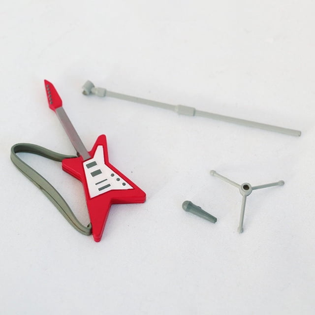 2x1:12 Juego de Guitarra Y Micrófono para Casa de Muñecas, Juguetes de Accesorios de Fiesta, Juego de Simulación de Escena de Vida, Decoración de Sala CUTICAT Micrófono de casa de muñecas