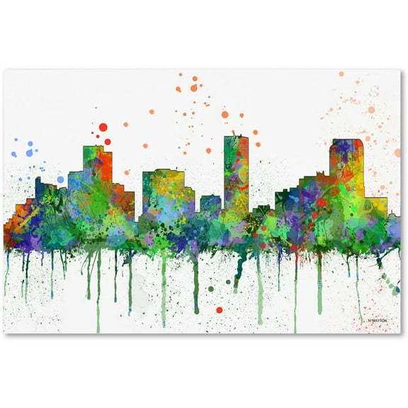Trademark Fine Art "Denver Colorado Skyline Mclr-1" Canvas Art by Marlene Watson