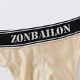 thumbnail image 3 of TANBOM Men's Nylon Thong Underwear Bulge Enhancing Tagless Comfortable Design Apricot Black White L, 3 of 6