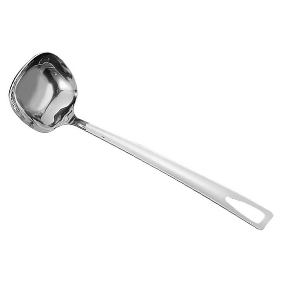 LEORX 1Pcs Square Soup Ladle Metal Poached Egg Spoon For Home And Professional Chefs