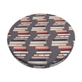 thumbnail image 2 of Round Bar Stool Seat Covers, stack books cute vintage print Elastic Round Chair Cover Stool Seat Slipcover Bar Stool Cushions Round Pad for 12-14 inch, 2 of 7