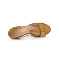 thumbnail image 4 of BLISSFUL STEP Women Round Toe Block Heel T Strap Pumps Brown 9, 4 of 7