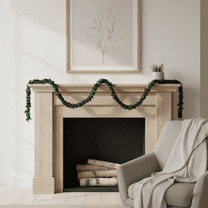 6ft Felt Christmas Holly Garland with Red Berries, Cute Soft Fabric Greenery Vine for Mantle, Rustic Holiday Hanging Decoration for Winter Home Kids Room Xmas Tree Decor