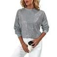 thumbnail image 2 of Women's Embellished Round Neck Pullover For Casual Everyday Wear Basic Fall Clothes Outfits Winter Clothing, 2 of 9