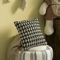 thumbnail image 6 of 16" Handwoven Cotton Throw Pillow Cover Chevron & Gingham Design Black & White, 6 of 9
