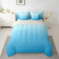 thumbnail image 2 of Manfei Light Blue Bedding Twin Size,Silver Ombre Comforter Sets with Sheets,Modern Aesthetic Art Bedding Sets Twin Size,Breathable Room Decoration Reversible,7pcs, 2 of 7