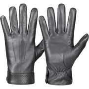 Whiteleopard Men's Winter Sheepskin Leather Gloves, Toasty Touchscreen Texting, Ideal for Driving and Motorcycle Riding