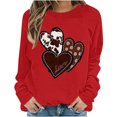 thumbnail image 2 of Uootdi Heart Printed Sweatshirts for Women Funny Love Heart Letter Print Graphic Long Sleeve Shirts Crewneck Pullover Top Holiday Pullover Outfits Gift, 2 of 6