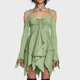 thumbnail image 3 of Vestido Cami Mini Vestido Mujer Hotsweet Una Línea Halter Vestido Fiesta Clubwear Kuymtek Verde T XXL para Mujer, 3 of 6