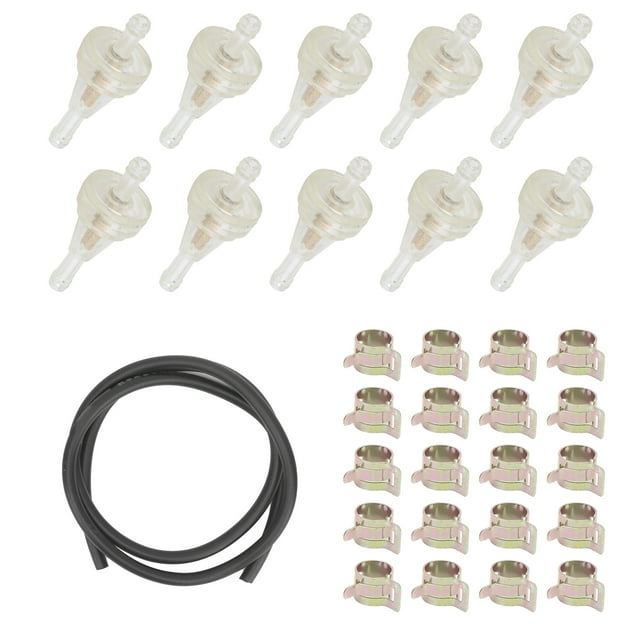 Inline Fuel Filter, No Leakage Inline Atv Fuel Filter 10Pcs Inline Gas Fuel Filter Stable With 1Pcs Oil Pipe 20Pcs Hose Clamp For Snowmobile For Lawn Mowers