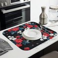 thumbnail image 5 of Microfibre Drying Mat for Kitchen Roses Cotton Dish Drying Drainer Mat Absorbent Pioneer Drying Mat Washing Up for Glass, Plate & Cup 16inch X 18inch, 5 of 7
