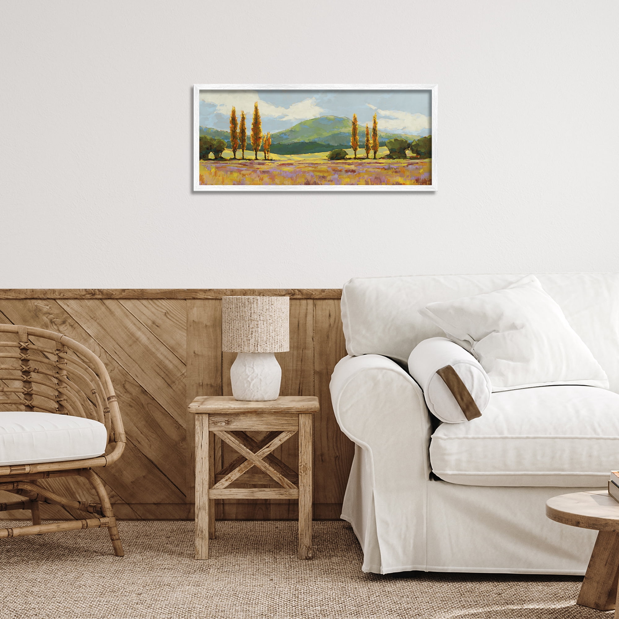 Stupell Industries Countryside with Dabbled Pastels White Framed Giclee Art, design by Trevor Copenhaver