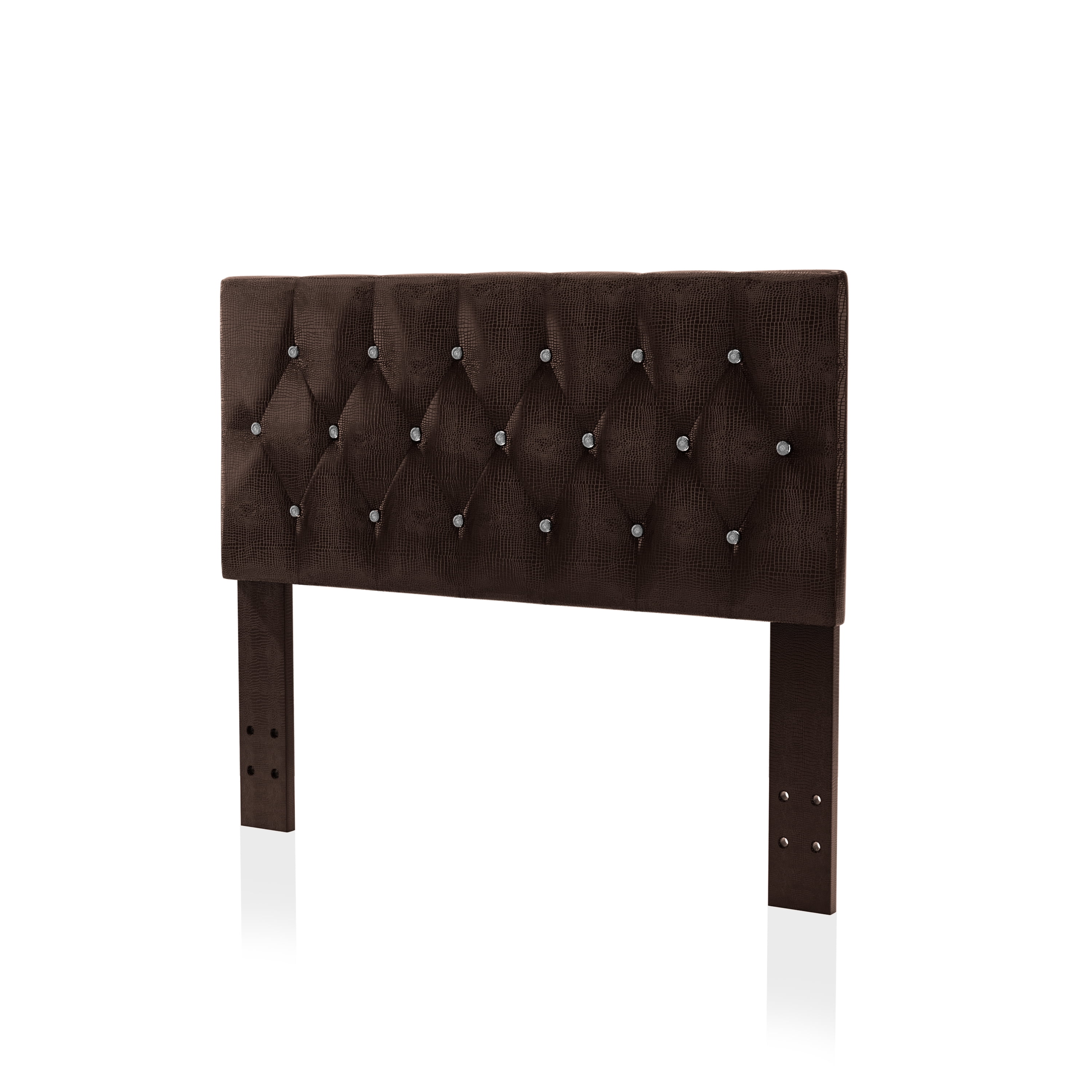 Furniture of America Cleaver Tufted Faux Leather Brown Full/Queen Kids Headboard