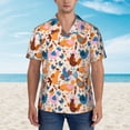 thumbnail image 4 of Balery Cute Chickens Print Men's Hawaiian Shirts Short Sleeve Beach Shirt Relaxed Fit Vacation Button Down Shirts-XX-Large, 4 of 9