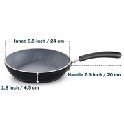 Cook N Home 10 Inch Nonstick Fry Pan, Skillet with Stay Cool Silicone Handle, Heavy Gauge Aluminum, Induction Compatible, Oven Safe, Easy Clean Frying Pan