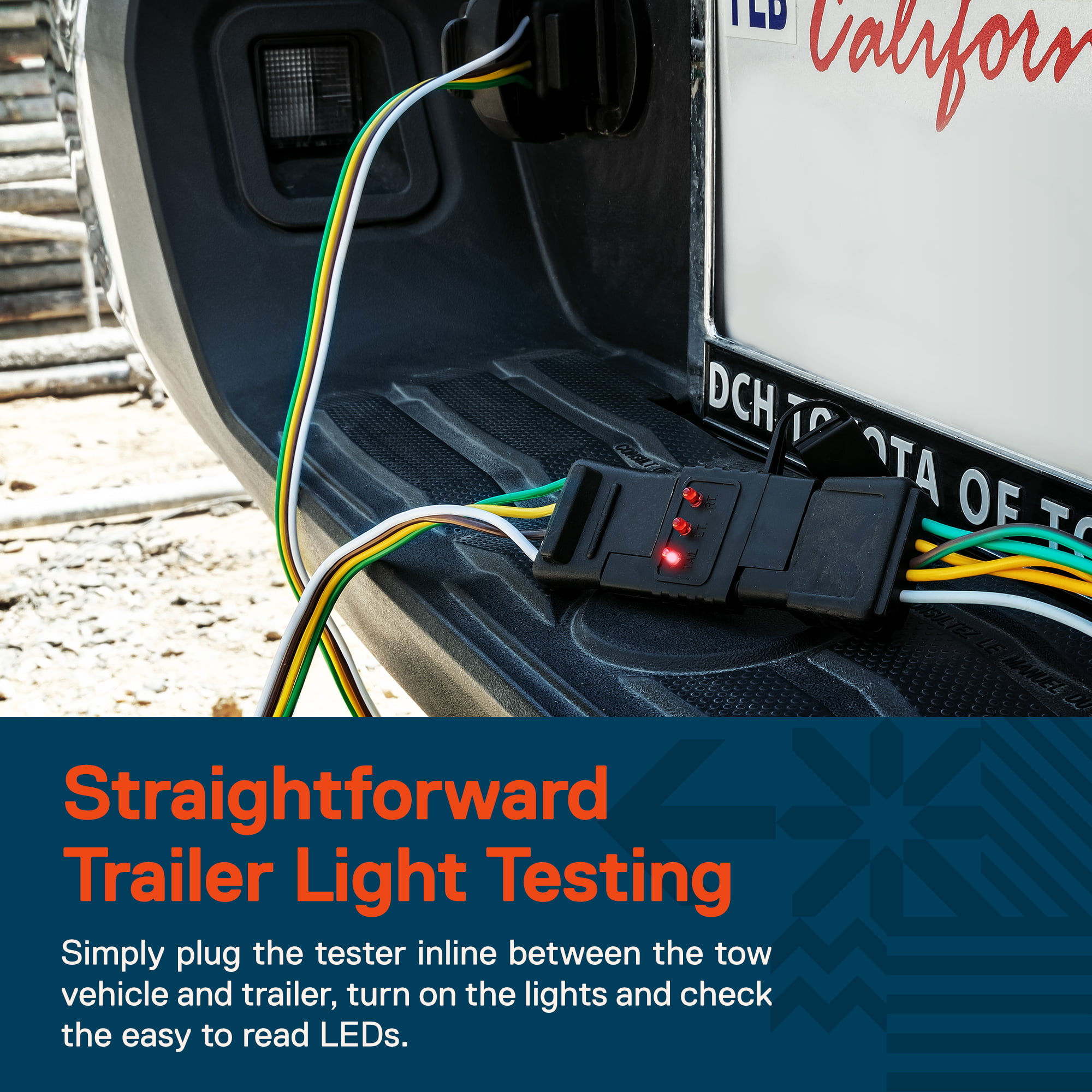 LED Trailer Wiring 4 Way Flat Circuit Tester Turn Tail & Brake Light Tester 