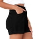 thumbnail image 2 of Pantalones cortos de mujer de cintura media de color puro suave transpirable pantalones cortos sueltos para citas trabajo, 2 of 5