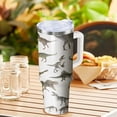 thumbnail image 4 of 40 oz Dinosaur Tumbler with Handle and Straw, Insulated Stainless Steel Cup with Lid, Travel Coffee Mug Water Bottle, Animal Lovers Women Gifts, 4 of 6