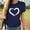 Navy, variant on LEBONYARD Womens Summer Tops Tops for Women Trendy summer saving,Women Short Sleeves Crewneck Heart-shaped Print Casual Tops Blouse T-shirt White S