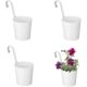 thumbnail image 1 of Metal Flower Pots, 4 Pieces Hanging Pots, Hanging Metal Flower Pots, With Hook, For Hanging Outdoor Balcony Garden Country Home Decoration (white), 1 of 5
