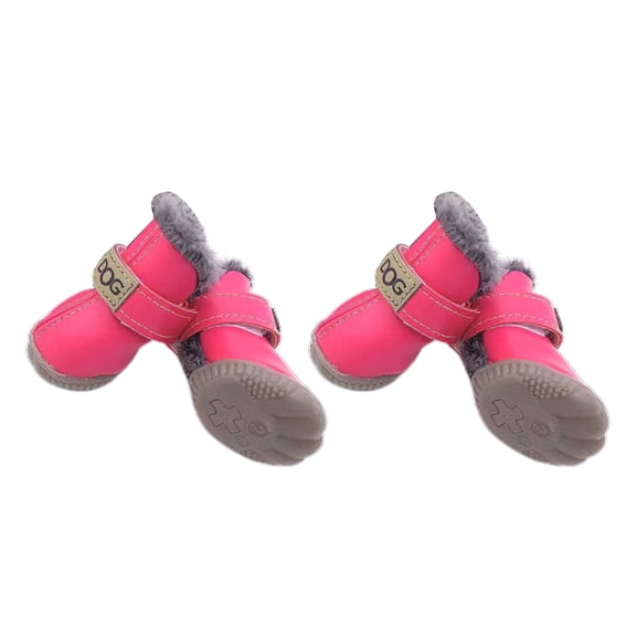 Acahhotxx Puppy Shoes, Dog Snow Booties Sock Boot Rain Booties Waterproof Breathable Wearable for Small and Large Dogs - Pink - 2