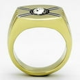 thumbnail image 3 of Anillo Color Oro Para Hombres de Acero Inoxidable con X, 3 of 4