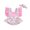 Pink, variant on Gupgi Baby Girls Rainbow Romper 9 12 18 Months Infant Short Jumpsuits Summer Letter Dot Print Square Neck Fly Sleeve Ruffles Bodysuit + Headband