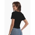 thumbnail image 3 of Women's Basic Scoop Neck Crop Tops Short Sleeve Tops, 3 of 4