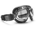 thumbnail image 1 of Gafas estilo aviador vintage para motocicleta, lentes antivaho, estilo años 60, acero cromado (negro, lentes ligeramente ahumadas), 1 of 5