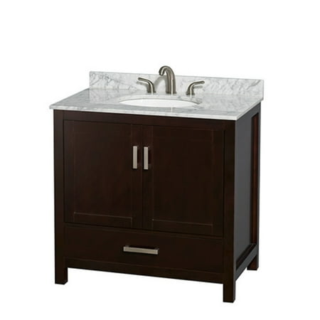 Wyndham Collection Sheffield 36 Inch Single Bathroom Vanity In Wyndham Collection Sheffield 36 Inch Single Bathroom Vanity In Espresso Ivory Marble Countertop Undermount