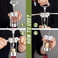 thumbnail image 2 of FACEGA Wine Opener Zinc Alloy Simple Wing Grip Corkscrew Wine Opener Locking Mechanism Wine Bottle Opener Blue, 2 of 7