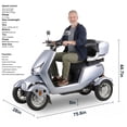 thumbnail image 3 of Xlluproid Heavy Duty 4 Wheel Electric Mobility Scooter,1000W Motor,500lbs Load,15MPH,31 Mile Range,3 Speed,20° Climbing,LED Lighting & Remote Key,Silver Travel Mobility Scooter for Seniors Adults, 3 of 8