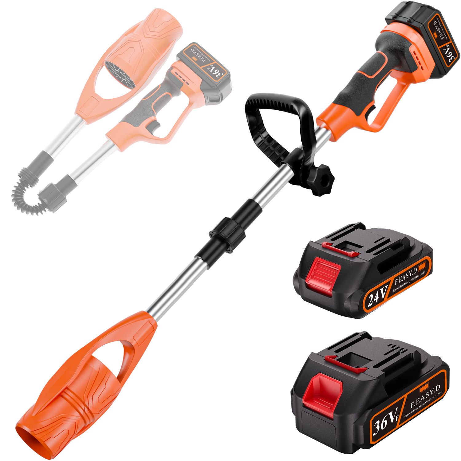 Foukus 520 CFM Cordless Leaf Blower with 2 Fast-Charge Batteries