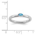 thumbnail image 5 of Solid 925 Sterling Silver Stackable Blue Topaz Ring Eternity Band Size 10, 5 of 6