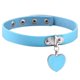 thumbnail image 1 of Collar de corazón con cerradura Qarigey PU cuero Azul claro, 1 of 6
