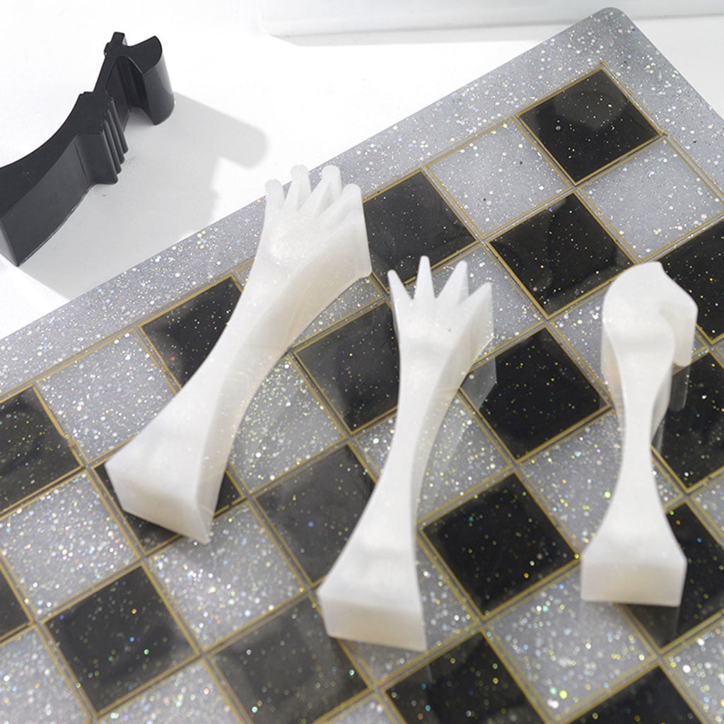Handmade Chess Set and Checker Game Board Resin Casting Mold International Checkers Toy Silicone Mould Epoxy Resin Craft