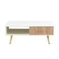 thumbnail image 3 of Hassch 40.9" Coffee Table with One Drawer, Modern Rectangular Center Table for Living Room, White+Natural, 3 of 7