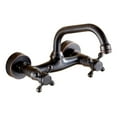 thumbnail image 1 of Chrome Kitchen Sink Faucet, Long Spout Rotation Daul Handle Cold Hot Water Mixer Washing Tub Crane ,Versatile Features, 1 of 7