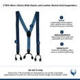 thumbnail image 5 of CTM  35mm Wide Elastic and Leather Button-End Suspenders (Men), 5 of 5