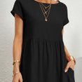 thumbnail image 6 of Womens Long Kaftan Dress Casual Loose Sundress Cotton Linen Dress with Pockets Short Sleeve Neck Baggy Dress, 6 of 9