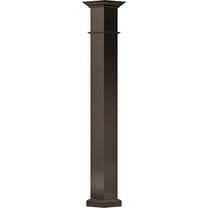 6" x 8' Endura-Aluminum Wellington Style Column, Square Shaft (Load-Bearing 12,000 lbs), Non-Tapered, Textured Brown Finish w/ Capital & Base