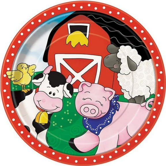 9" Farm Party Plates, 8ct