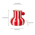 thumbnail image 2 of Striped Vase, Mid Century Retro Striped Ceramic Small Vases for Flowers Display, 2 of 6