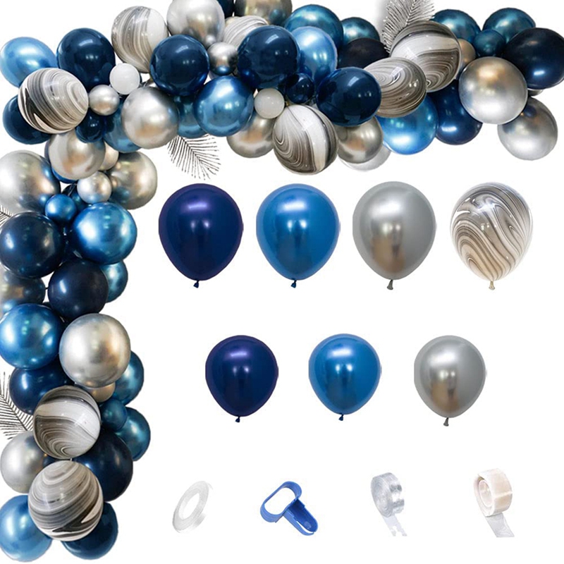 Blue Balloons Arch Kit, Navy Blue Balloon Arches for Boy Men Birthday