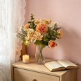 thumbnail image 4 of Mixed Artificial Flower Bouquet Faux, Silk Roses Floral Arrangement, Fall Seasonal Home Decor, Thanksgiving Table Centerpiece Wedding Party Decoration, 4 of 6