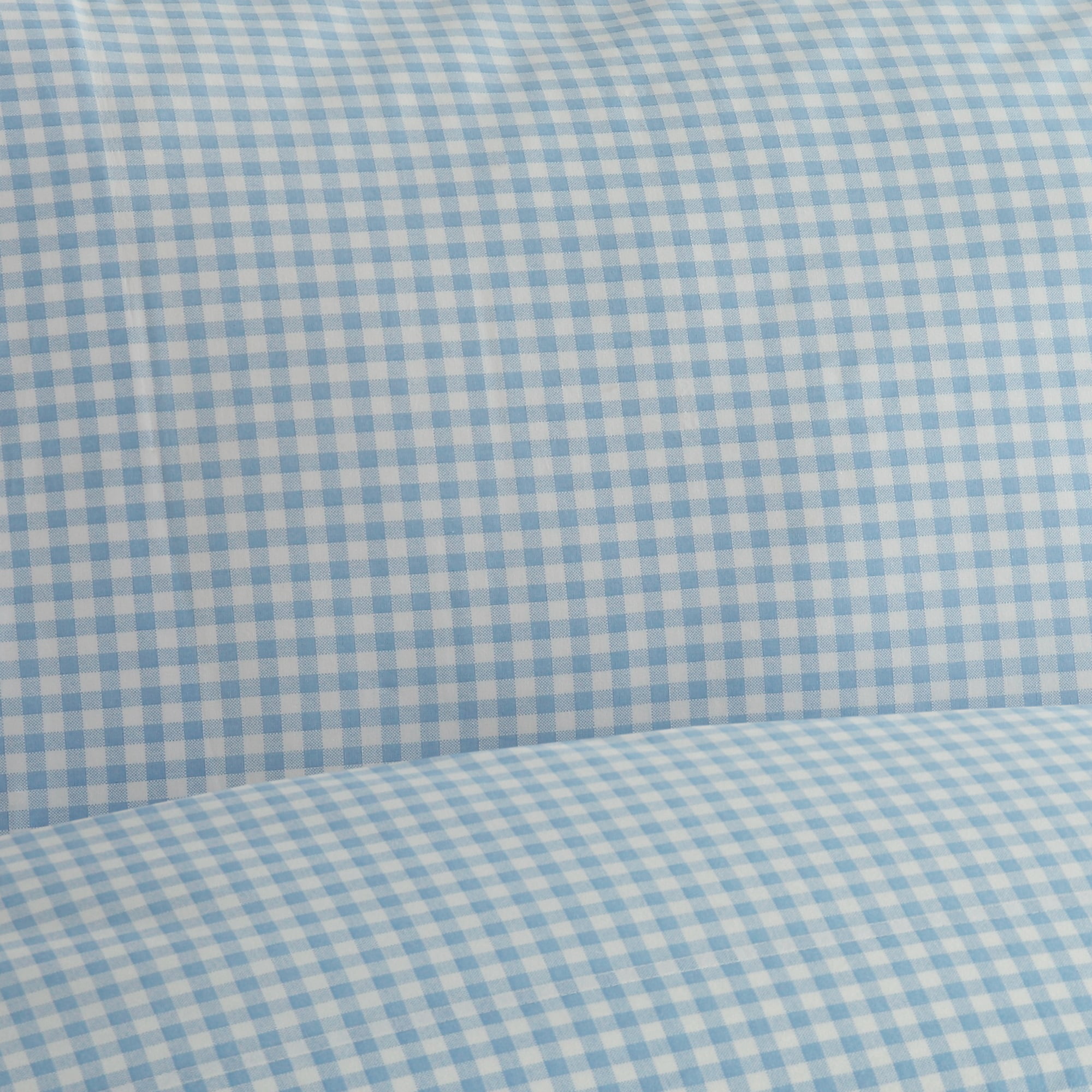 Laurel & Mayfair Gingham Printed 250tc 100% Cotton Percale Blue 3-Piece Sheet Set, Twin