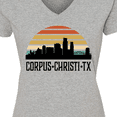 thumbnail image 4 of Inktastic Corpus Christi Texas Skyline Retro Women's V-Neck T-Shirt, 4 of 5